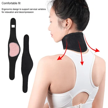 2 шт. Турмалиновый магнитотерапевтический Массажер для шеи и спины, Защита шейных позвонков, пояс для самопроизвольного нагрева, Массажер для тела, рука для шеи