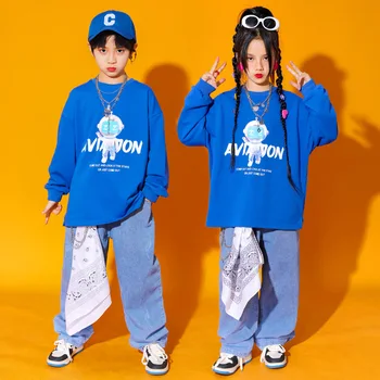 2023 Свободная одежда Kpop Для девочек, бальные костюмы для танцев в стиле хип-хоп, Уличная одежда для мальчиков, Фестивальный Карнавальный сценический костюм