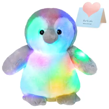33 см Светодиодный светильник Кукла-Пингвин Плюшевая игрушка Мягкие Милые Светящиеся Мягкие игрушки для девочек Подарок на День Рождения Спальные Плюшевые подушки