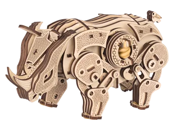 3D Деревянная Резинка Для Бега Животных rhino Крупный Рогатый Скот Woodcraft Assembly Kit Подарок для Ребенка и Взрослого