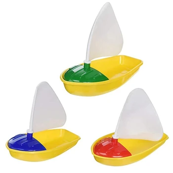 3шт Игрушка-лодка для ванны Пластиковые Парусники Игрушки Ванна Парусная Лодка Игрушки для детей (Многоцветный Маленький + Средний + Большой Размер)