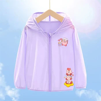 Kawaii Kirby, солнцезащитная одежда с анимацией, Новый летний детский солнцезащитный козырек с защитой от ультрафиолета, прохладный легкий и милый жакет