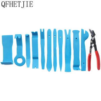 QFHETJIE Новый светло-голубой инструмент для демонтажа дверной аудиосистемы автомобиля, набор внутренних инструментов для демонтажа из 12 предметов