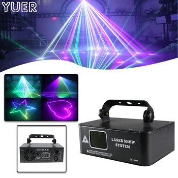 RGB Лазерный стробоскоп DMX512 Управление Светодиодный сценический эффект DJ Диско Лазерный проекционный сканер для вечеринки, бара, свадебных танцев