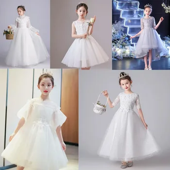 YZYmanualroom Clear Warehouse Короткое по размеру платье подружки невесты с цветочным узором для девочек от 4 до 15 лет