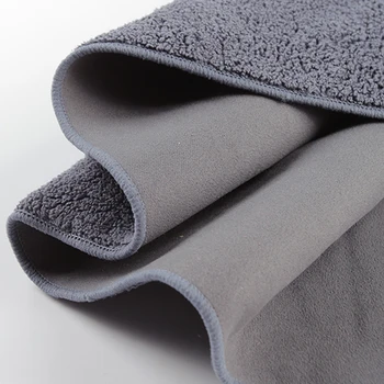Автомобильное полотенце, салфетка для стирки, флисовое складное серое полотенце высокой плотности, легкая быстросохнущая замена замши