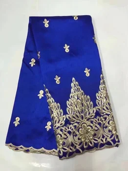 Африканская ткань George Высококачественная Нигерийская Кружевная ткань George, Королевская синяя Африканская швейцарская кружевная ткань Для нигерийской свадьбы