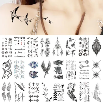 Водонепроницаемые временные наклейки с татуировками, Женский Макияж на все тело, наклейка с крыльями Даяна, флэш-поддельные татуировки для мужчин и женщин