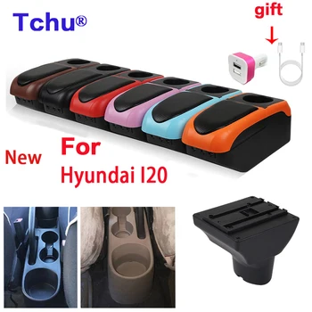 Для Hyundai I20 подлокотник коробка Для Hyundai i20 автомобильный подлокотник коробка Внутренняя модификация USB подстаканник Автомобильные Аксессуары