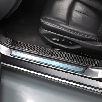 Для Infiniti Q50 Q50L 2015-2022 Мягкая Автомобильная Дверь из Углеродного Волокна, Встроенная Защитная Наклейка на Порог, Приветственная Крышка Педали, Автомобильные Аксессуары