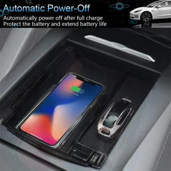 Для Tesla Model S Модель X Беспроводное зарядное устройство для мобильного телефона с быстрой зарядкой Мощностью 10 Вт, Органайзер для центральной консоли, коробка с подносом, подстаканник