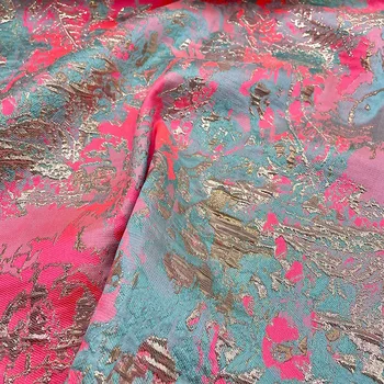 Жаккардовая ткань с тиснением, Бронзово-зеленый дизайн с розами, Материал для шитья, платье Чонсам, Ткань для одежды 150 см, продается по метру