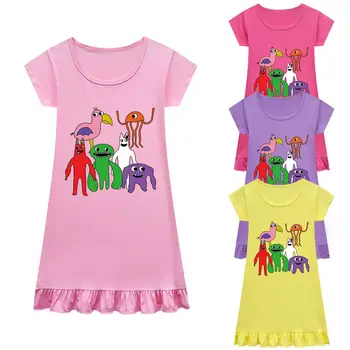 Игра Garten of Banbans 3 Ночная рубашка Детская Одежда для Сна Пижамы Для Маленьких девочек Платья Детская Летняя Ночная рубашка с Героями Мультфильмов Домашняя одежда