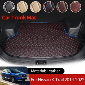 Кожаные Коврики для багажника Автомобиля, Водонепроницаемая задняя крышка Багажника, Ковровые накладки, подкладка для багажника Nissan X-Trail X Trail Rogue T32 2014 ~ 2022