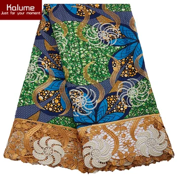 Кружевная ткань Kalume Bazin Riche 2022 Африканская Кружевная ткань С Вышивкой в Гвинейском Нигерийском стиле Кружевная ткань для Свадьбы, 5 ярдов для шитья, H29897