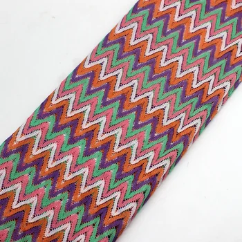 Кружевные ткани YACKALASI, Зигзагообразное вязание, 1 метр для платья, Сетчатые ткани в волнистую полоску, вязание крючком, одежда 