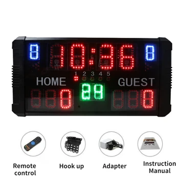 Светодиодное наружное 14-значное мультиспортивное электронное цифровое табло для баскетбола с часами 12 14 24 секунд