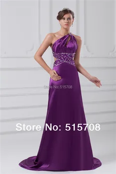 Сшитое на заказ Фиолетовое платье для выпускного Вечера с бисером на одно плечо, Вечерние платья с открытой спиной, Дешевые Размеры 2 4 6 8 10 12 14 16