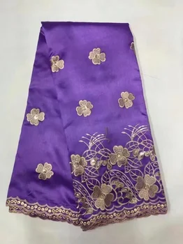 Фиолетовая Африканская Кружевная Ткань George С Блестками African George Fabric 2017 Высококачественная Французская Кружевная Ткань Для Нигерийского Вечернего Платья