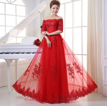 Халат De Soiree Красное Кружевное Длинное Вечернее платье с пайетками, Элегантное Праздничное платье с открытыми плечами, платье для выпускного вечера, одежда для банкета