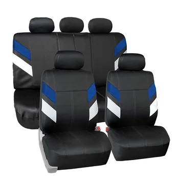 Чехлы для автомобильных сидений с боковой подушкой безопасности Совместимые с 5 Местами Универсальная кожа Дышащая сэндвич-ткань Универсальные чехлы для автомобильных сидений