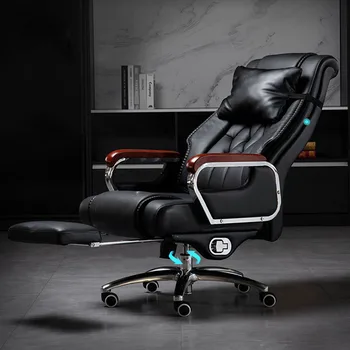 Эргономичное Кожаное кресло, Дизайнерское Кресло с поворотной спинкой, Кожаное Офисное кресло, Индивидуальное кресло для учебы, Офисная Мебель Sillas De Oficina