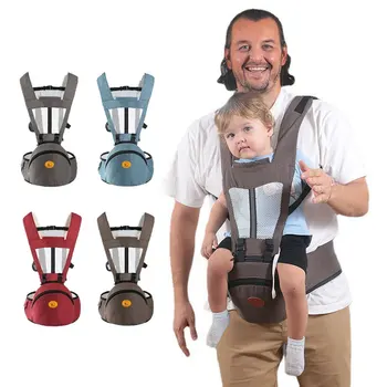 Эргономичный рюкзак для новорожденных и малышей с держателем спереди и сзади, Переносная детская переноска с поясным табуретом, сумка для хранения большой емкости